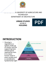 Urban Studies Housing: Jomo Kenyatta University of Agriculture and Technology Department of Architecture