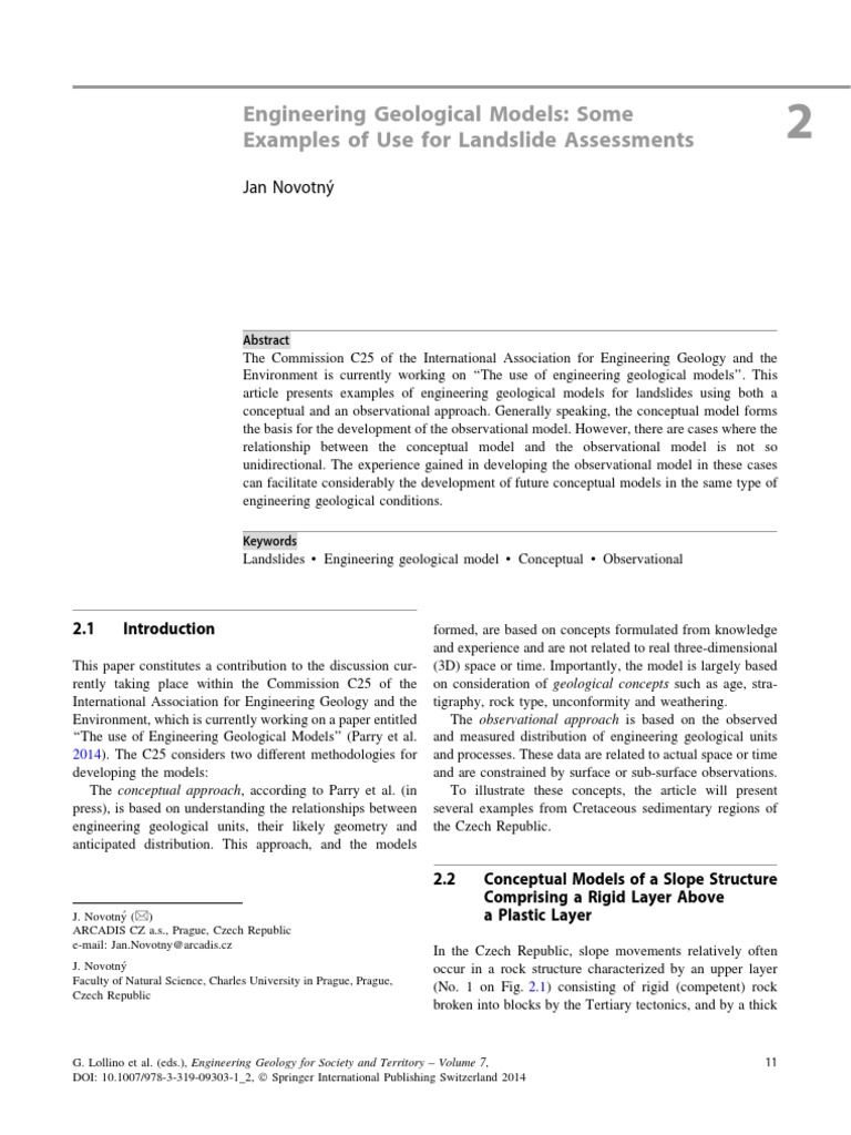 Engineering Geological Models for Landslides | PDF | Landslide ...