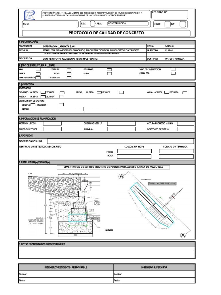 Protocolo de Calidad de Concreto | PDF | Hormigón | Fundación (Ingeniería)