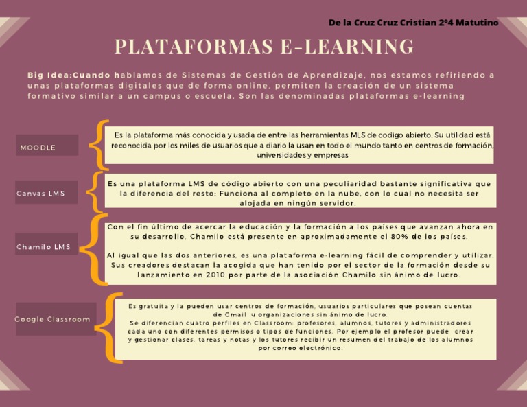 Tipos de Plataformas E-Learning | PDF