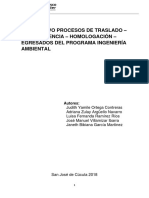 Instructivo Procesos de Traslado - Transferencia - Homologación - Egresados Del Programa Ingeniería Ambiental