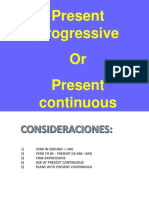 Present Progressive Form: Subject + to be + verb+ing