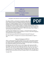 Nfpa 13: Standard For The Installation of Sprinkler Systems 2007 Edition