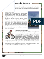 Tour de France Differentiated Reading Comprehension Activity