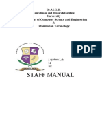 Staff Manual: Dr.M.G.R. University Department of Computer Science and Engineering & Information Technology
