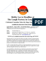 Bobby Lee 2010 Press Release