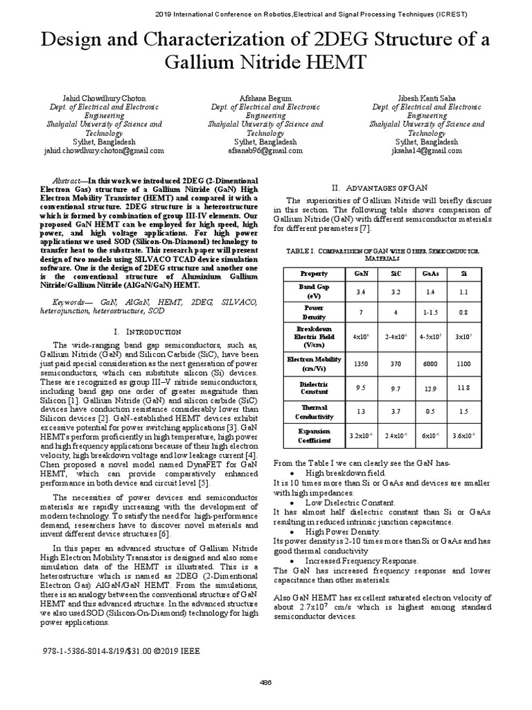 2019 P - Design and Characterization of 2DEG Structure of A | PDF ...