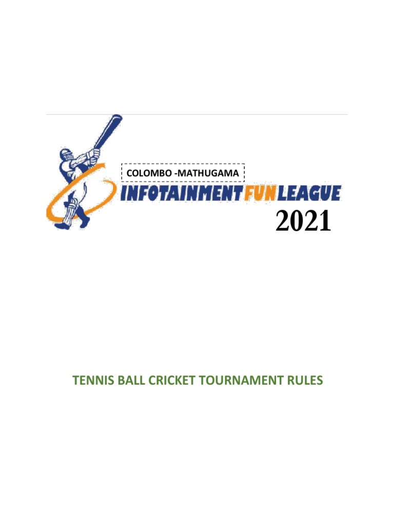 Tennis Ball Cricket Tournament Rules Colombo Mathugama Download Free PDF Bowling (Cricket