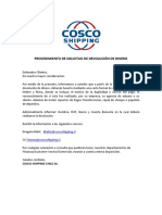 Solicitud de devolución de dinero COSCO: requisitos