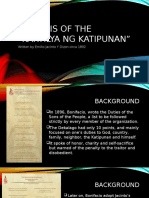 Analysis of The "Kartilya NG Katipunan": Written by Emilio Jacinto Y Dizon Circa 1892