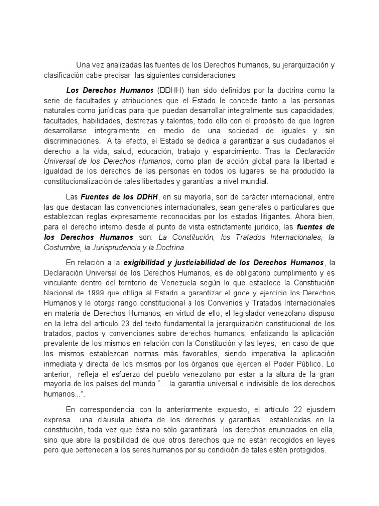 Fuentes de Los Derechos Humanos | PDF | Derechos humanos | Constitución