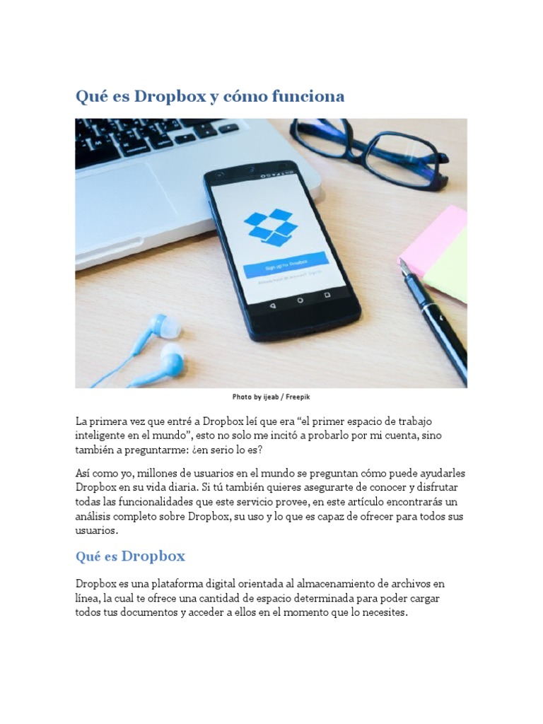 Qué Es Dropbox y Cómo Funciona | PDF | Software de la aplicacion ...