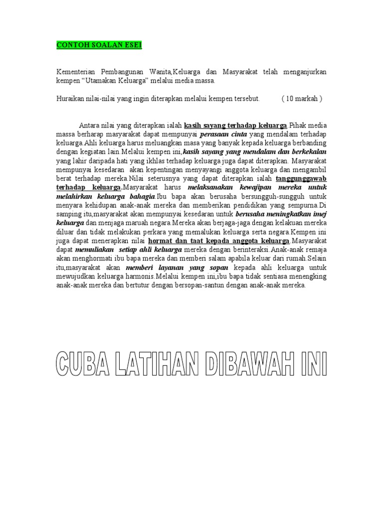 CONTOH SOALAN ESEI