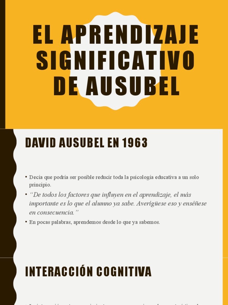Aprendizaje Significativo de Ausubel | PDF