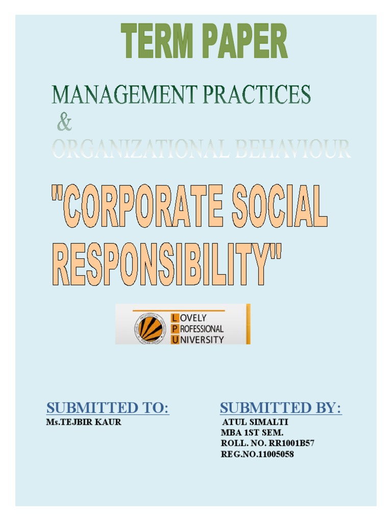 Corporate Social Responsibility Overview | PDF | Corporate Social ...