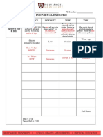 Individual Exercise: Date Frequency Intensity Time Type