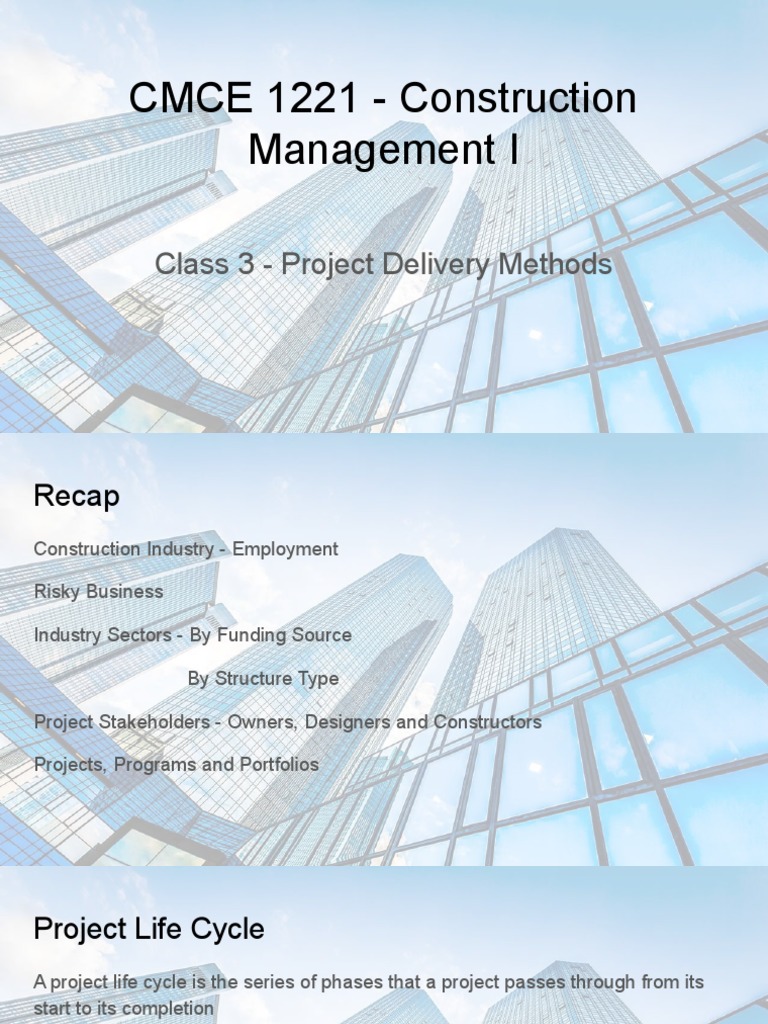 Project Delivery Methods in Construction | PDF | Project Management ...