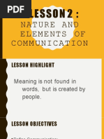 LESSON 2 and 3 Levels and Nature of Communication