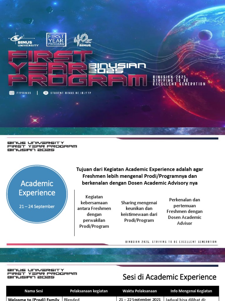Academic Experience FYP Binus 2025 | PDF
