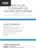 PROF ED 108: Technology For Teaching and Learning