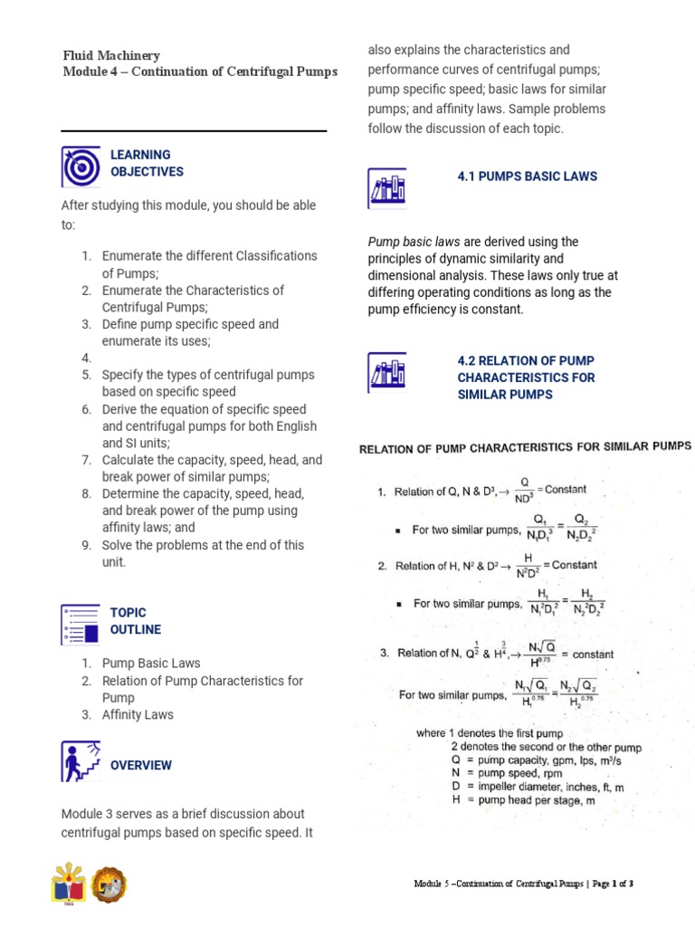 Fluid Machinery Module 4 - Continuation of Centrifugal Pumps | PDF ...