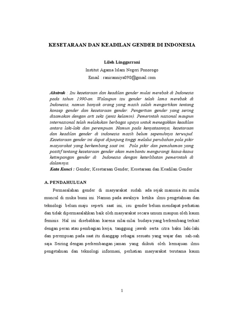 Kesetaraan dan keadilan gender pdf
