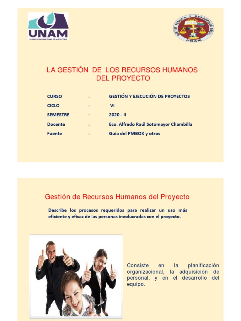 Gestión de Recursos Humanos en Proyectos | PDF | Gestión de recursos ...