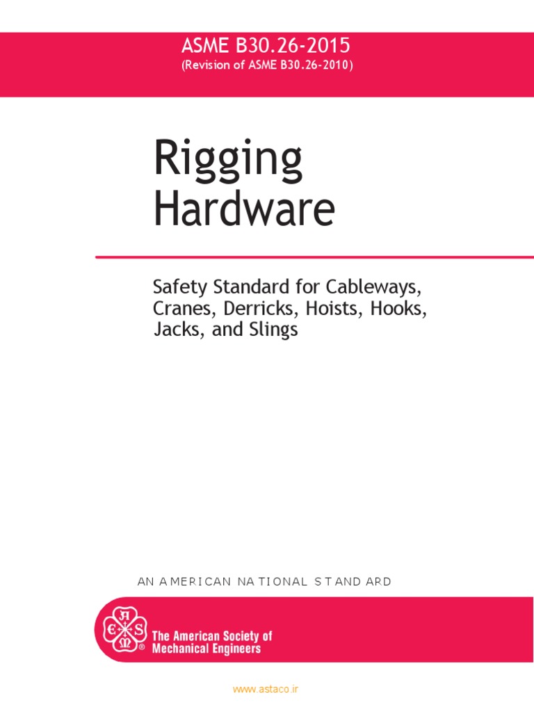 Asme b30 26 2015 rigging hardware pdf crane machine 
