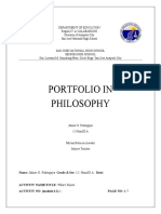 Portfolio in Philosophy: Name: Jalmer G. Fadergoya Grade & Sec: 12-Humss A Date