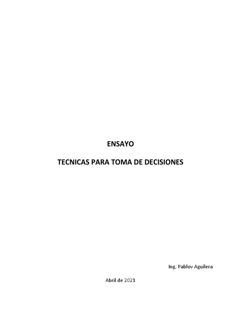 Técnicas Efectivas para Decisiones | PDF | Toma de decisiones ...
