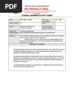 San Ildefonso College: Dynamic Learning Activity Sheet