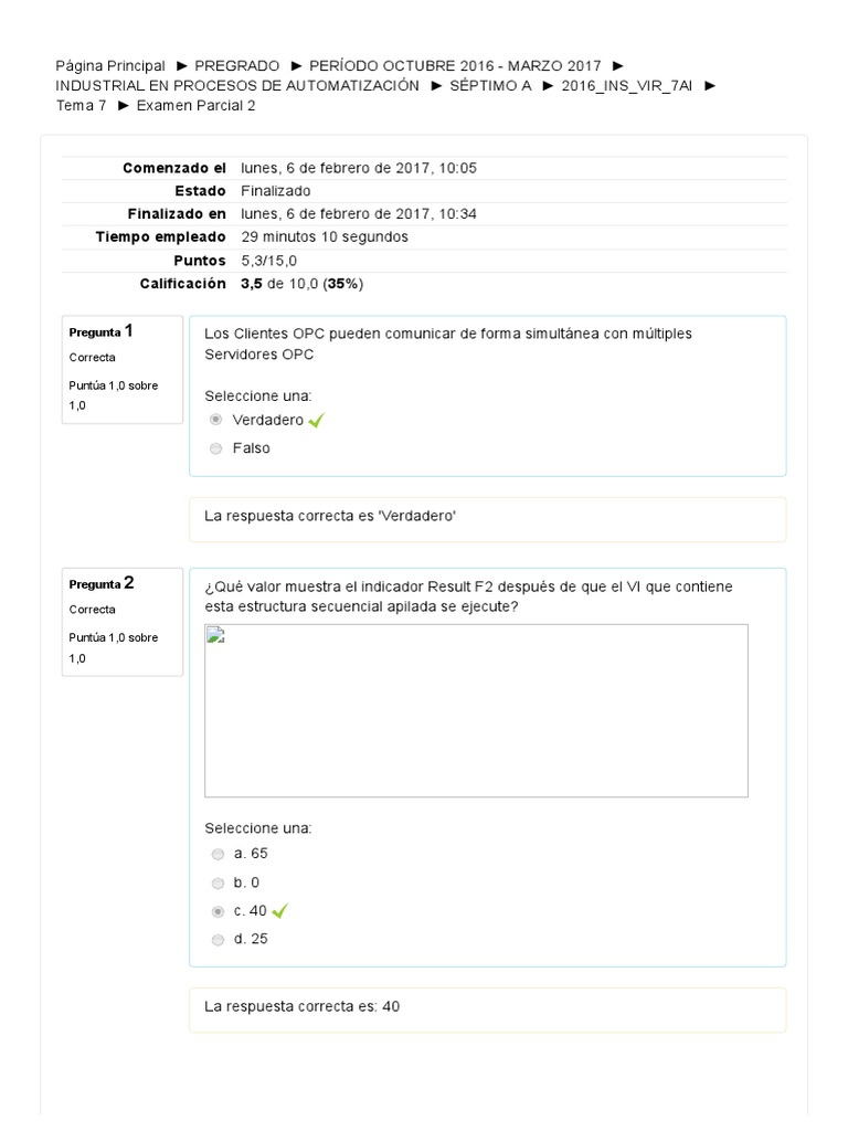 Examen Parcial 2: Automatización Industrial | PDF | Crecimiento ...