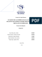 Artículo de Investigación - EL MANEJO DE LAS EMPRESAS HACIA LOS EFECTOS NEGATIVOS QUE GENERA EL HOME OFFICE EN LA SALUD MENTAL DE LOS EMPLEADOS