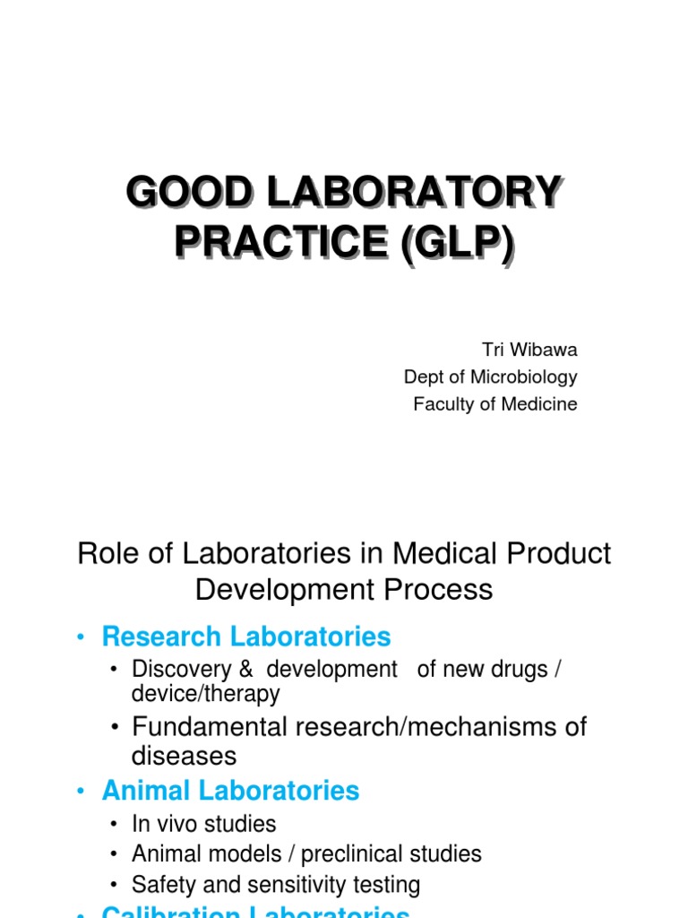 Understanding Good Laboratory Practice (GLP) | PDF