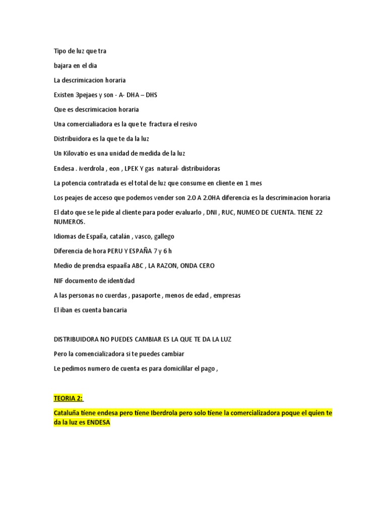 Diferencia Horaria De Peru Y España Tipo de Luz Que Tra1 | PDF