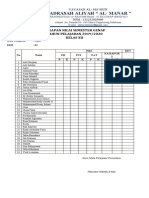 Madrasah Aliyah " Al-Manar ": Rekapan Nilai Semester Genap TAHUN PELAJARAN 2019/2020 Kelas Xii