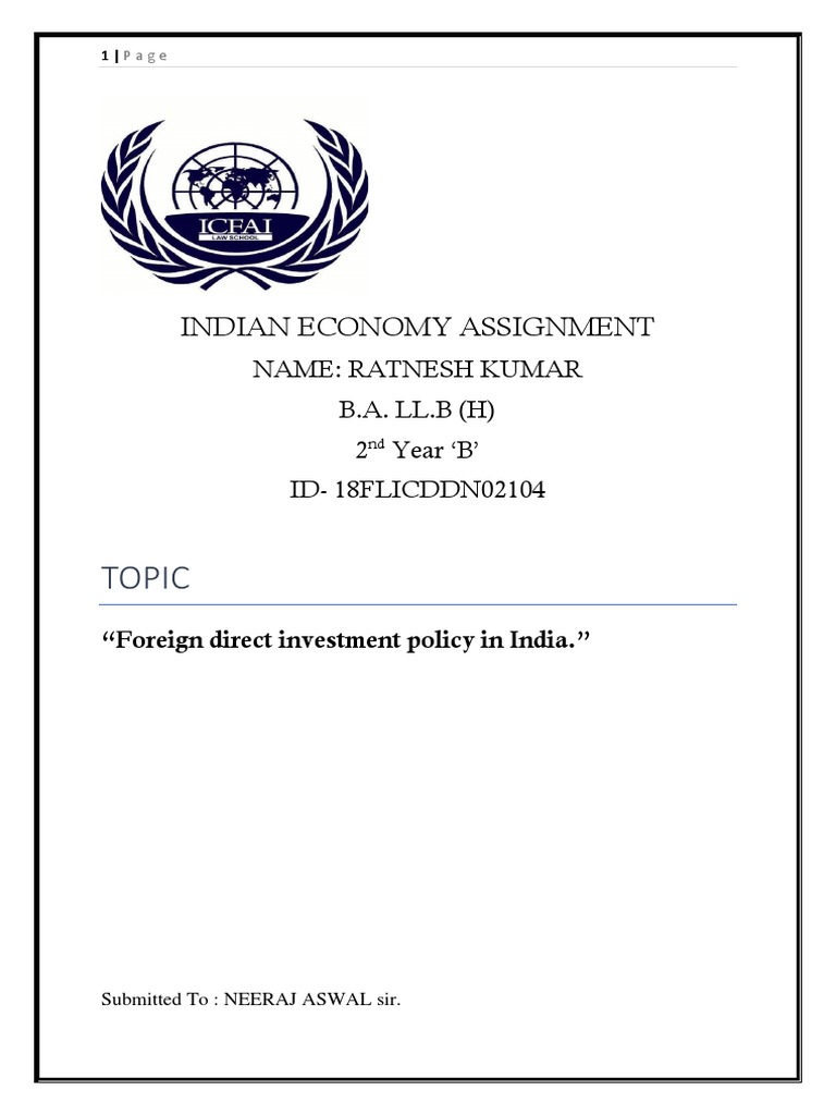FDI Policy in India | PDF | Foreign Direct Investment | Economies
