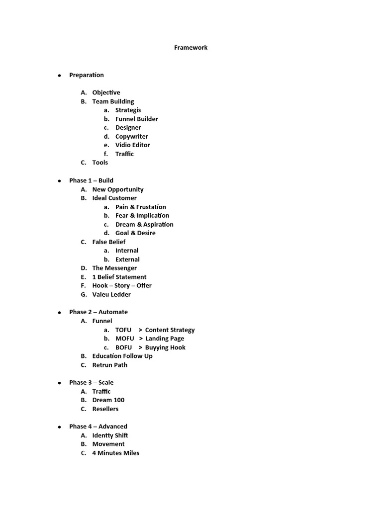 Framework | PDF | Career & Growth | Business