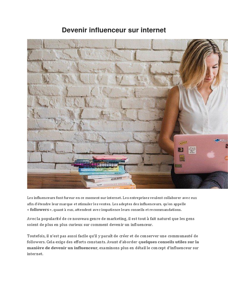Devenir Influenceur : Guide Essentiel | PDF | Blog | l'Internet