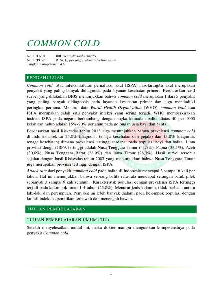 Common ColD PDF
