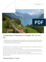 Transportation Prepositions in English - BY, IN, and ON