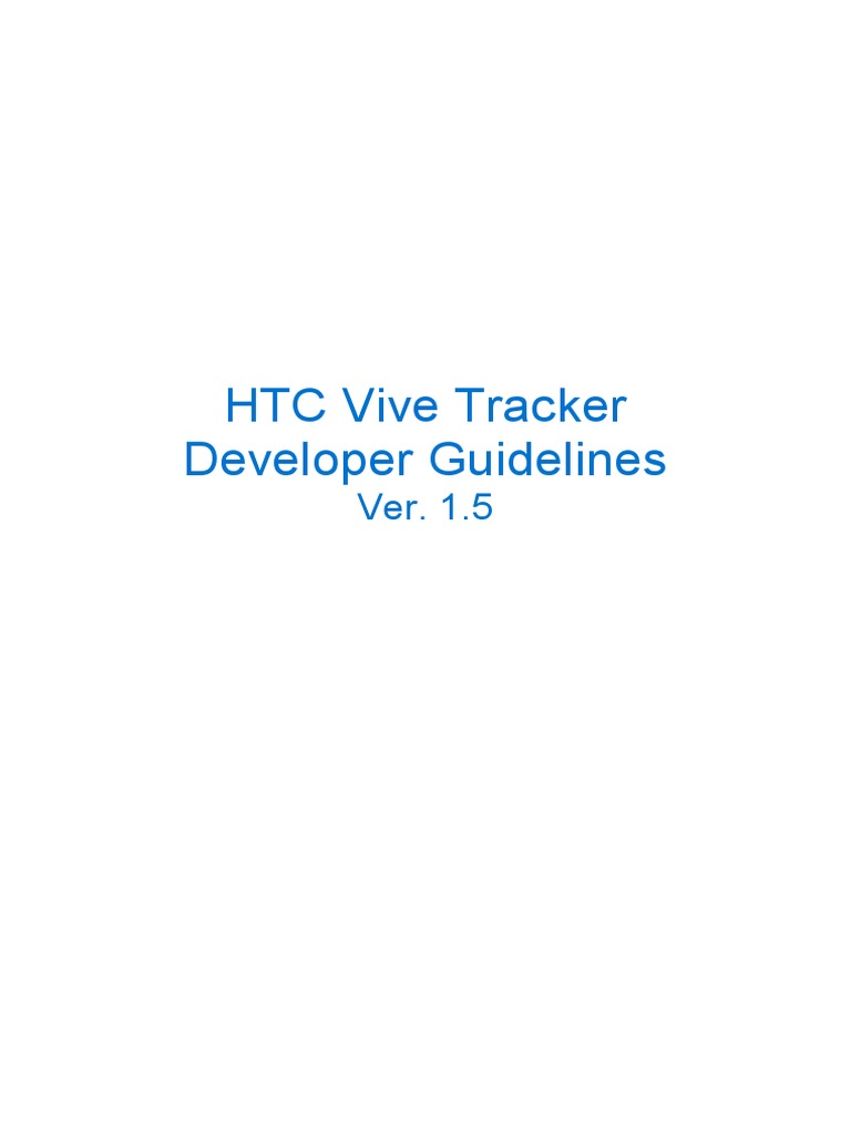 HTC Vive Tracker Developer Guidelines | PDF | Htc Vive | Screw