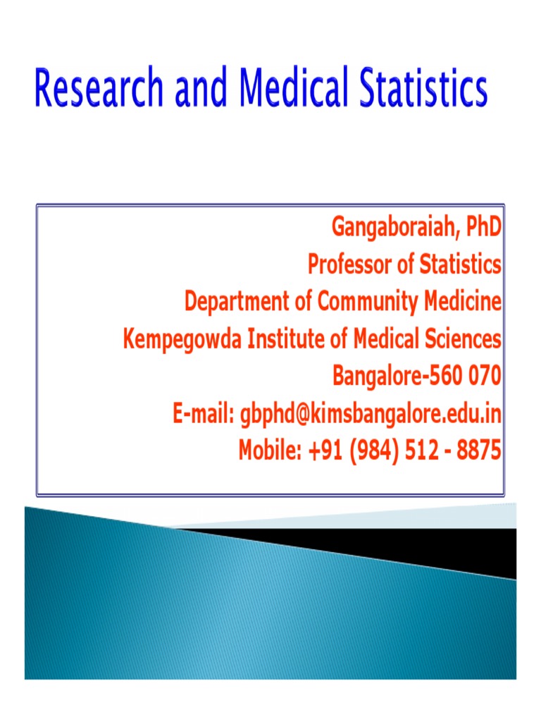 Research and Medical Statistics (Basic To Inference) .PPT (Read-Only ...