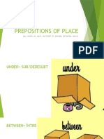 (3) Prepositions of place