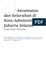 Daftar Kecamatan Dan Kelurahan Di Kota Administrasi Jakarta Selatan - Wikipedia Bahasa Indonesia, Ensiklopedia Bebas