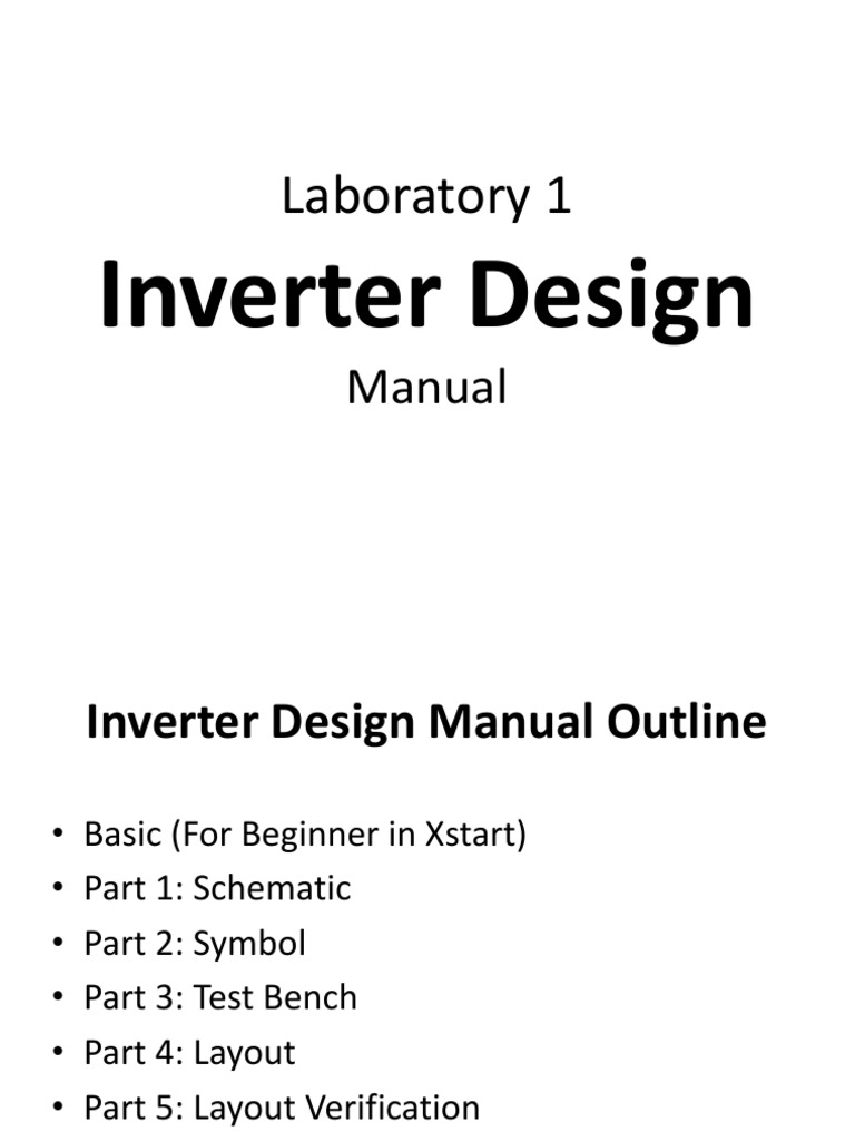 Laboratory 1 - Inverter Design Manual | PDF | Mosfet | Power Inverter