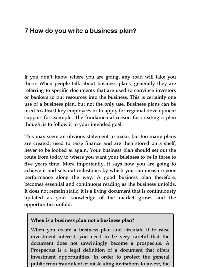 7 How Do You Write A Business Plan? PDF Marketing Business
