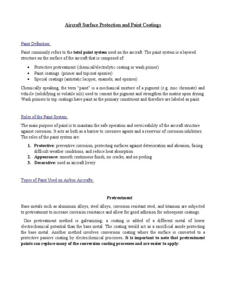 Aircraft Surface Protection Coatings | PDF | Corrosion | Paint