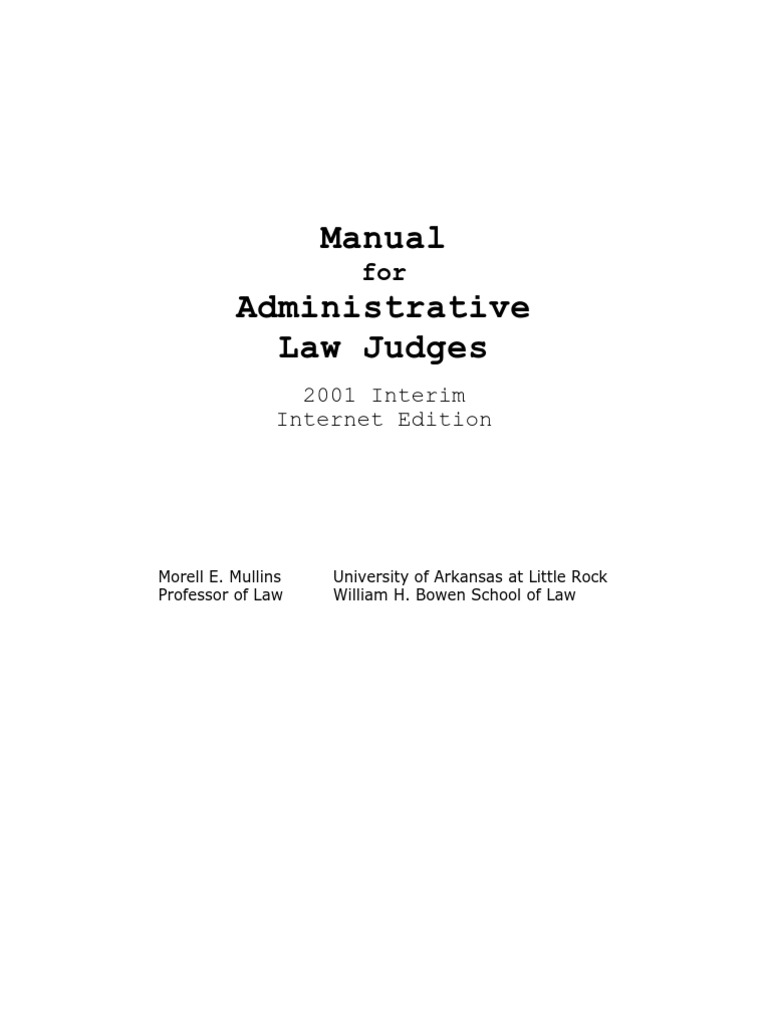 Manual Admin Law Judges | PDF | Administrative Law Judge