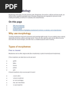 Word Morphology: On This Page